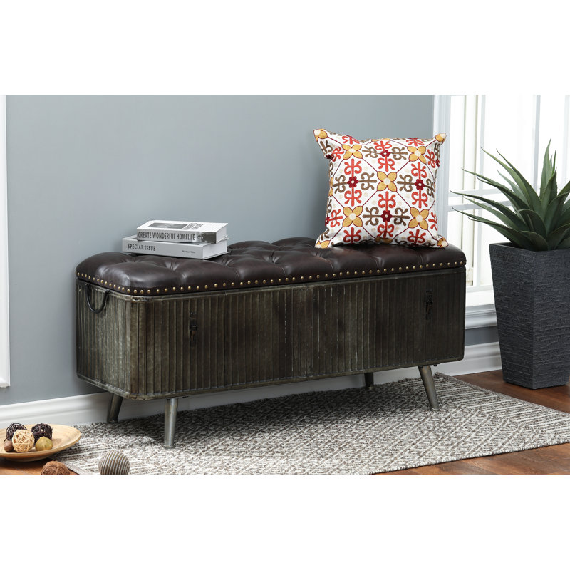 Williston Forge Sitz Faux Leather Flip Top Storage Bench & Reviews